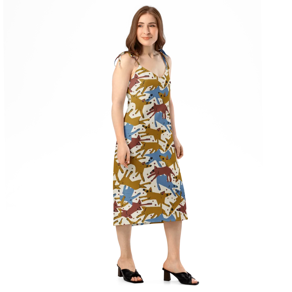 Fox Trot Field on Slip Dress — Right Front