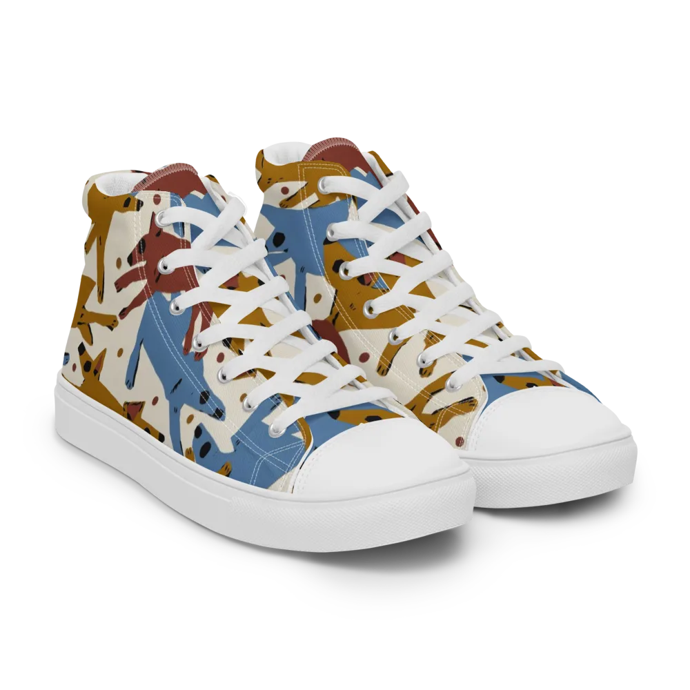 Fox Trot Field on Men's High Top Canvas Shoes — Right Front