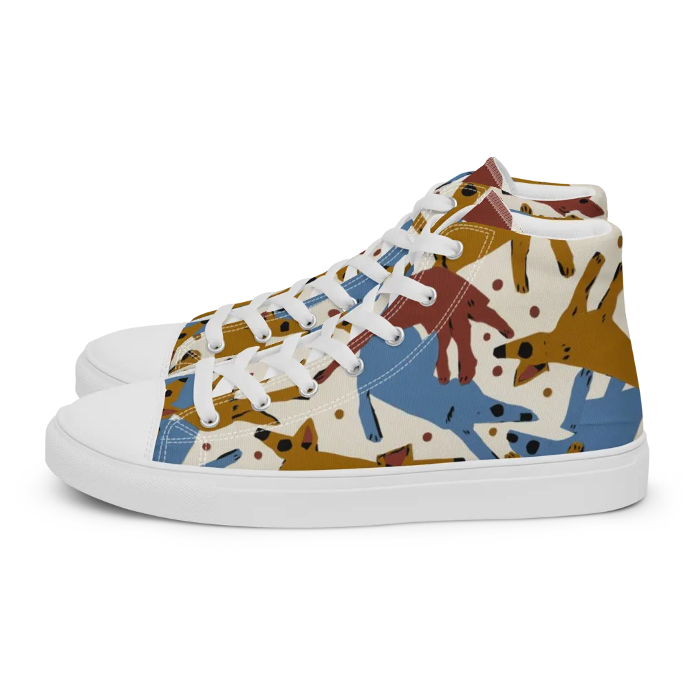Fox Trot Field on Men's High Top Canvas Shoes — Left
