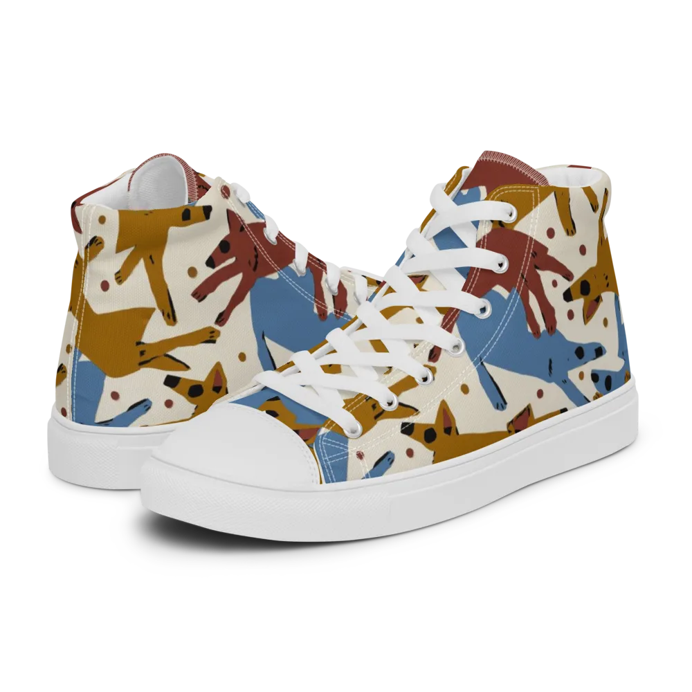 Fox Trot Field on Men's High Top Canvas Shoes — Left
