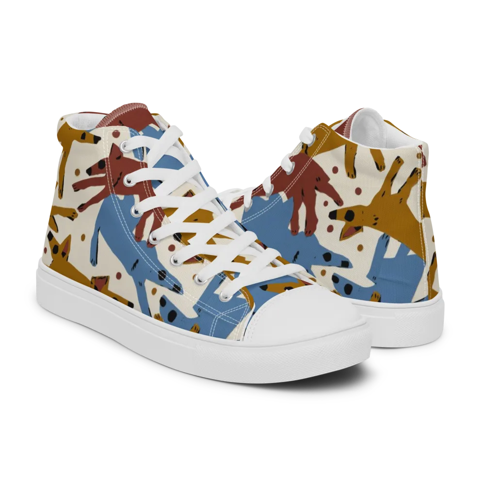 Fox Trot Field on Men's High Top Canvas Shoes — Right