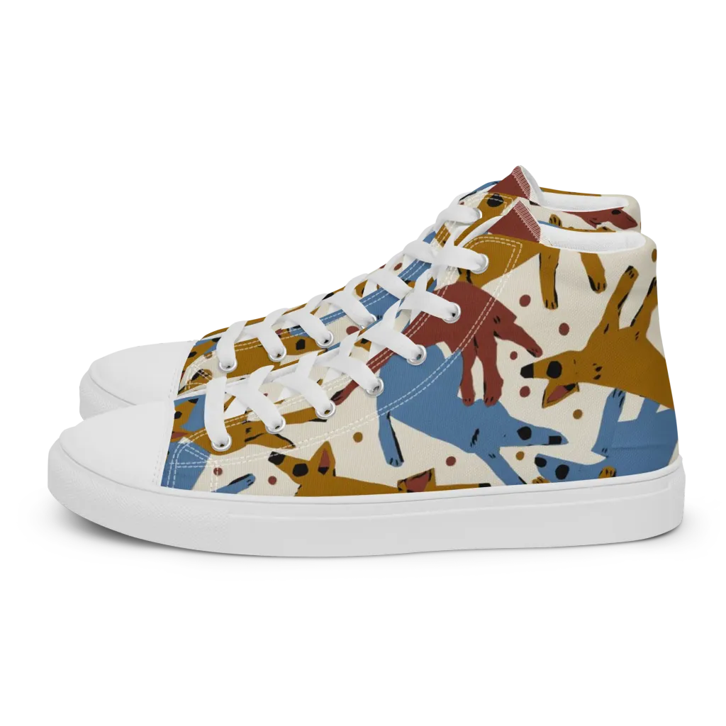 Fox Trot Field on Women's High Top Canvas Shoes — Left