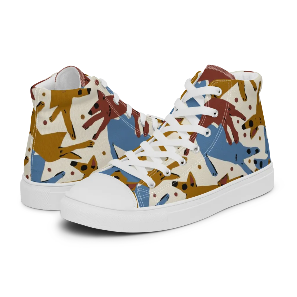 Fox Trot Field on Women's High Top Canvas Shoes — Left
