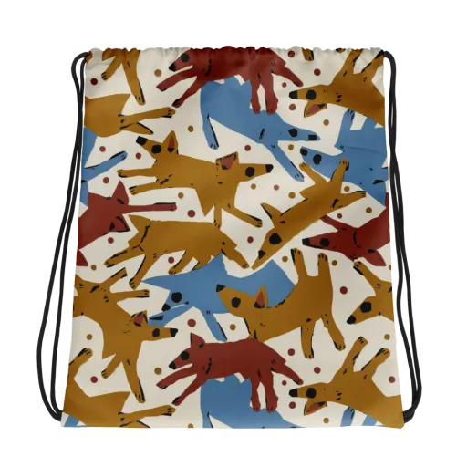 Fox Trot Field on a Drawstring Bag