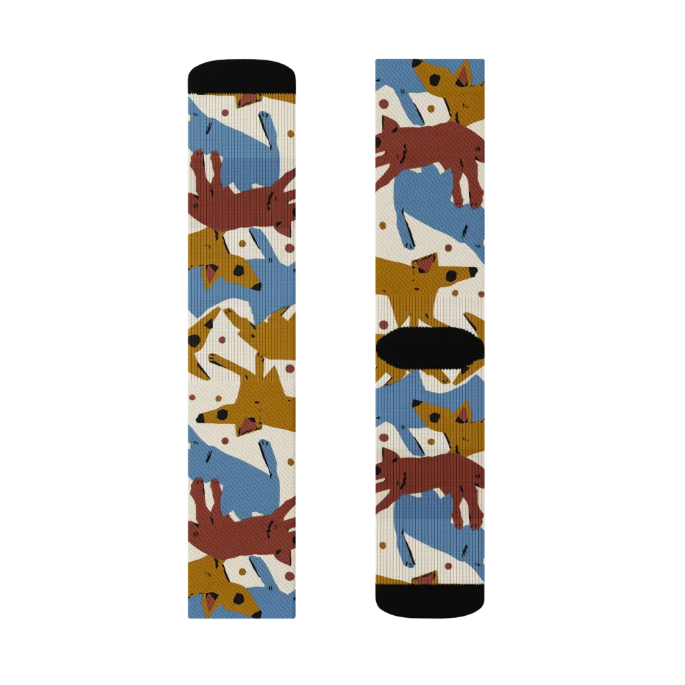 Fox Trot Field on Socks — Left Sock