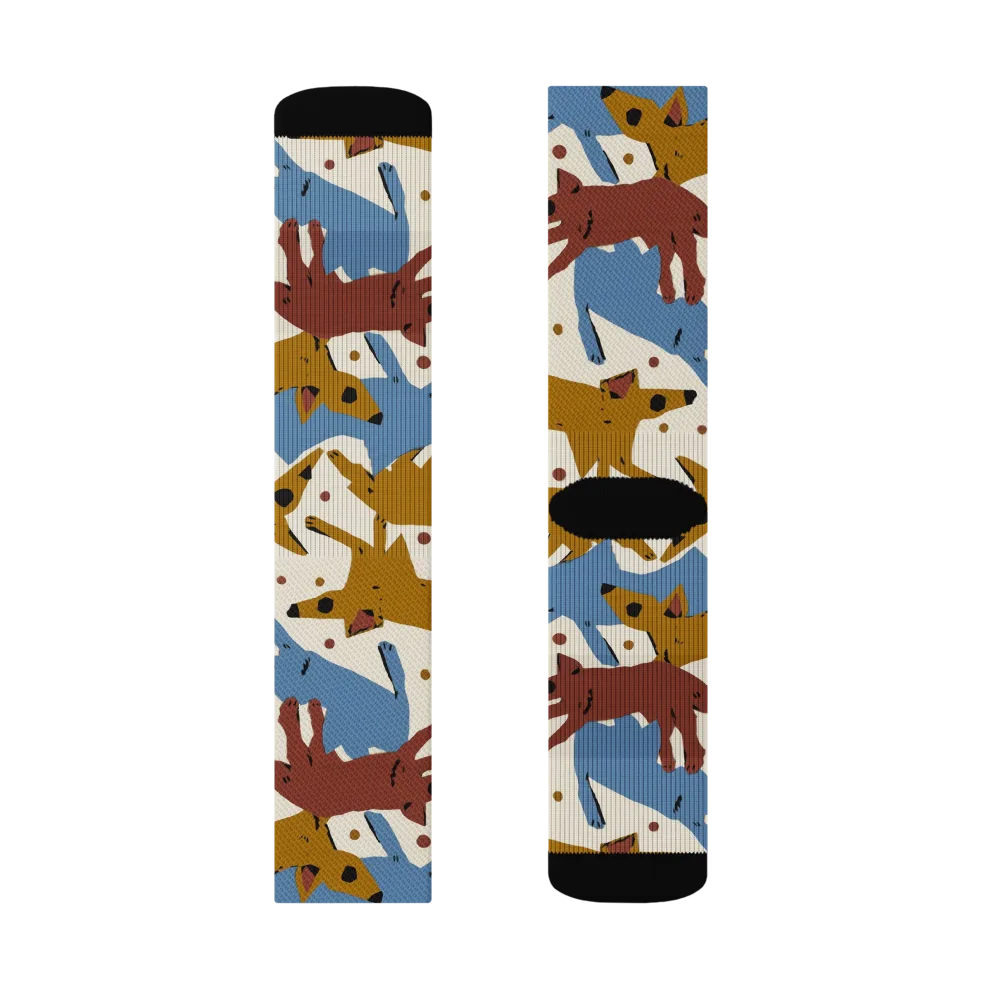 Fox Trot Field on Socks — Right Sock