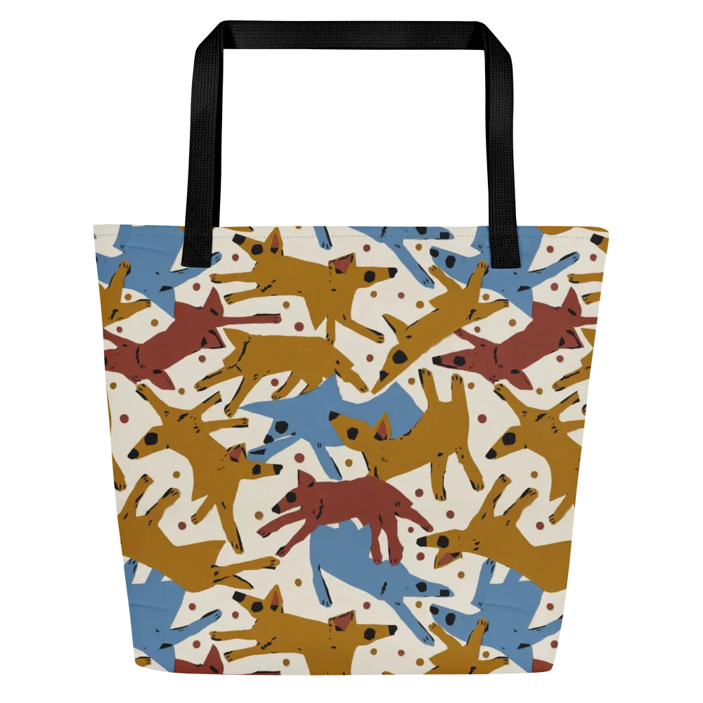 Fox Trot Field on Large Tote Bag W/ Pocket — Front