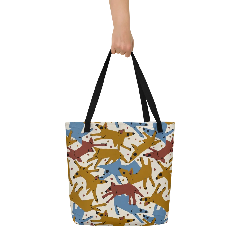 Fox Trot Field on Large Tote Bag W/ Pocket — Front