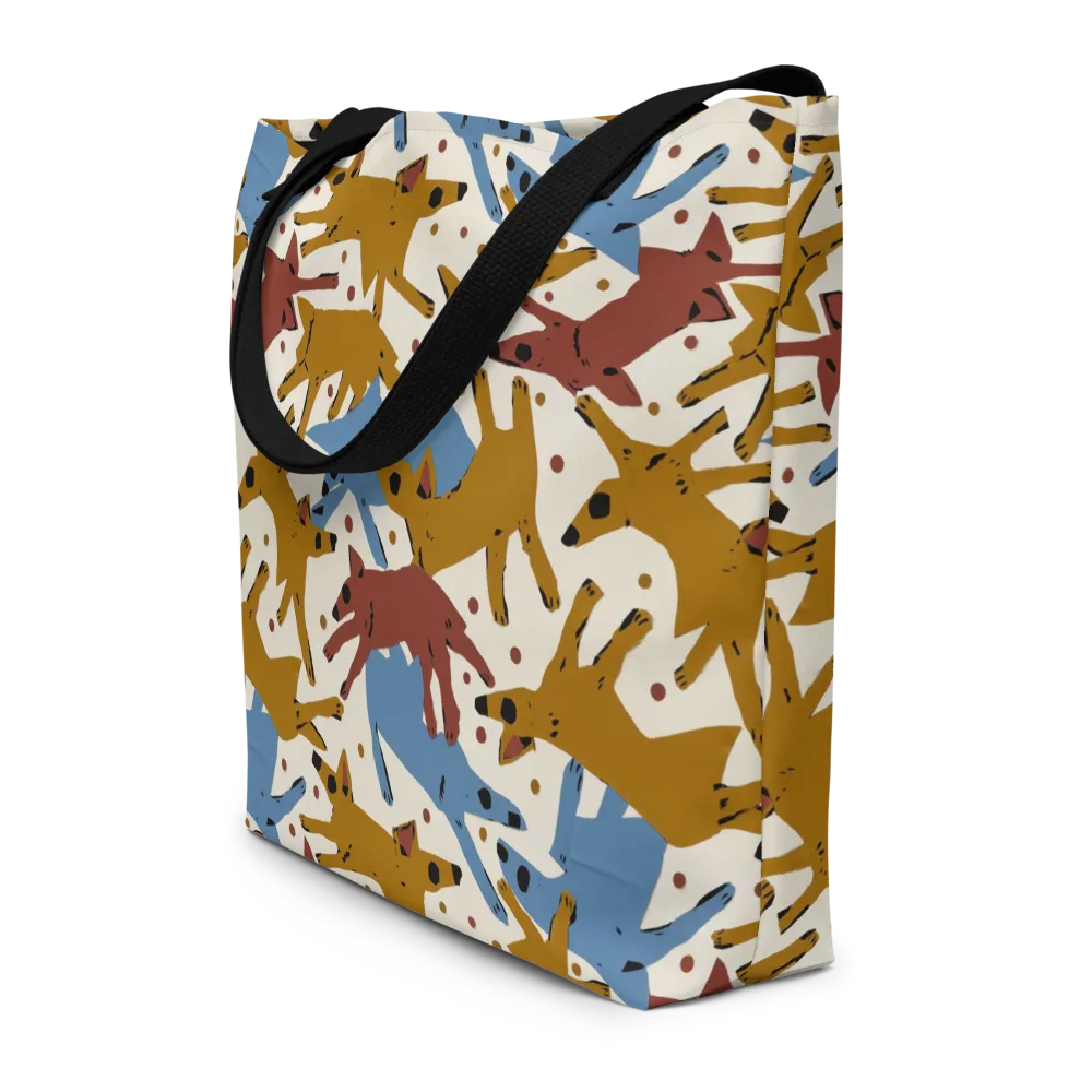Fox Trot Field on Large Tote Bag W/ Pocket — Front