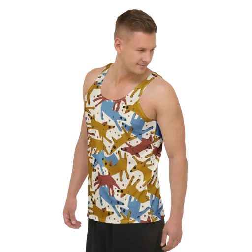 Fox Trot Field on a Men's Tank Top