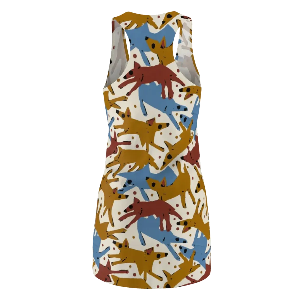Fox Trot Field on Racerback Dress — Back