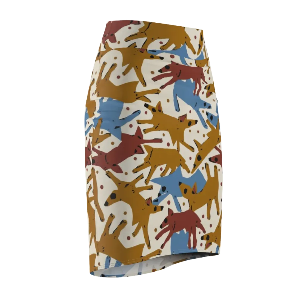 Fox Trot Field on Pencil Skirt — Front Side