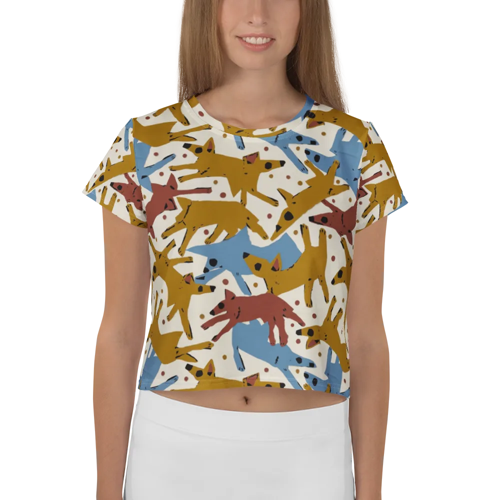 Fox Trot Field on Crop Tee — Front