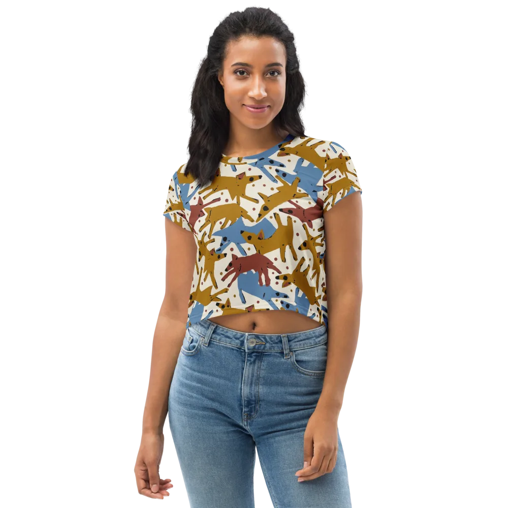 Fox Trot Field on Crop Tee — Front