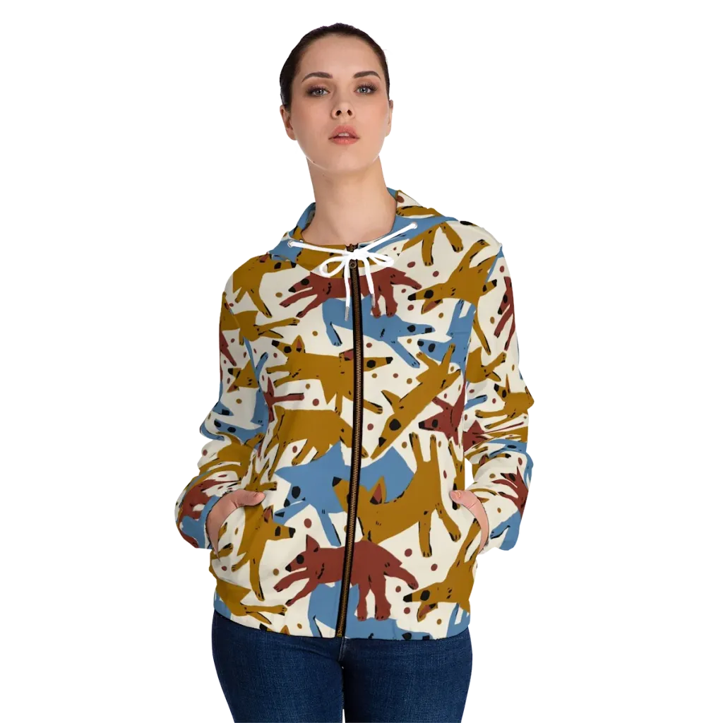 Fox Trot Field on Women's Full-Zip Hoodie — Front On Person