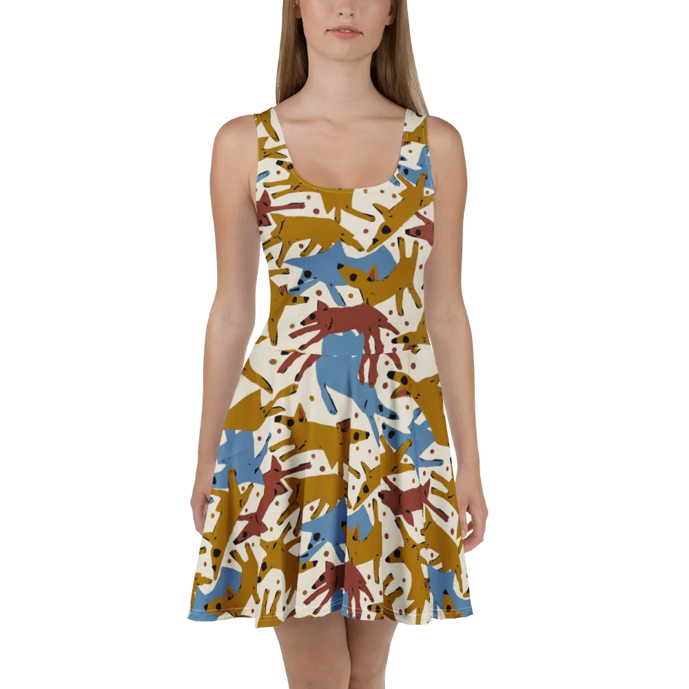 Fox Trot Field on Skater Dress — Front
