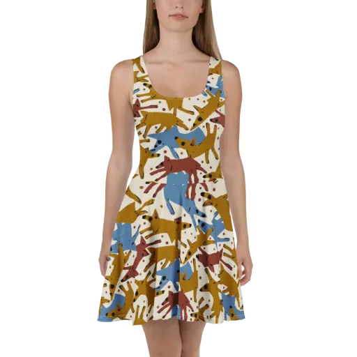 Fox Trot Field on a Skater Dress