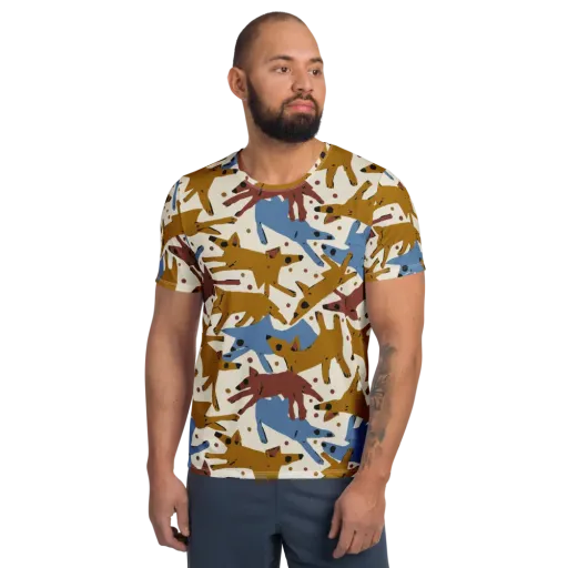 Fox Trot Field on a Men's Athletic T-Shirt