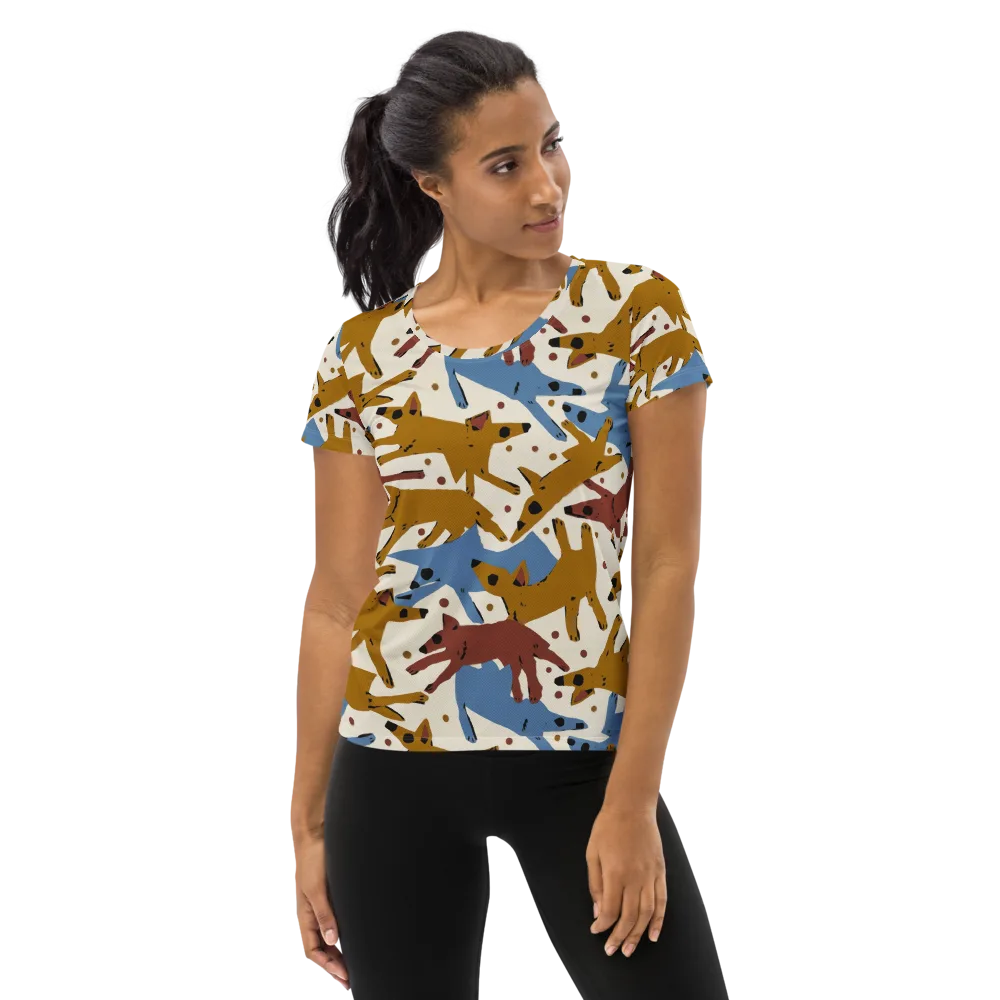 Fox Trot Field on Women's Athletic T-Shirt — Front