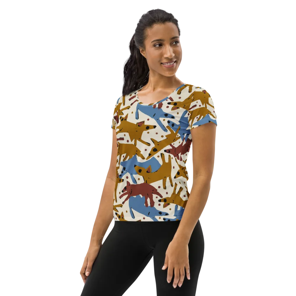Fox Trot Field on Women's Athletic T-Shirt — Left