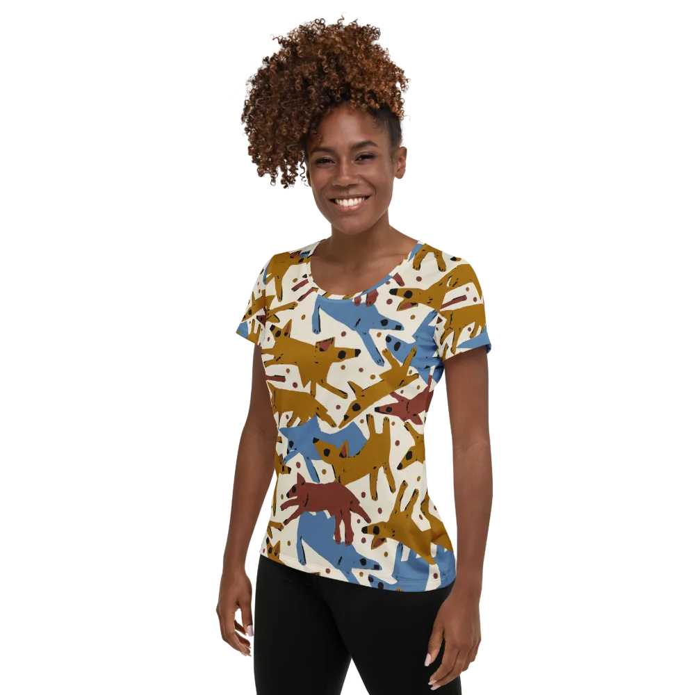 Fox Trot Field on Women's Athletic T-Shirt — Left