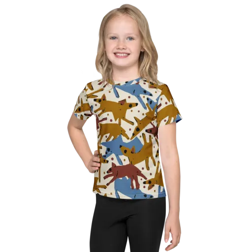 Fox Trot Field on a Kids Crew Neck T-Shirt