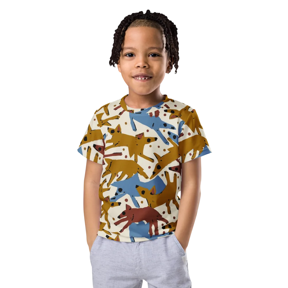 Fox Trot Field on Kids Crew Neck T-Shirt — Front