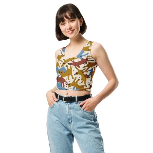 Fox Trot Field on a Crop Top