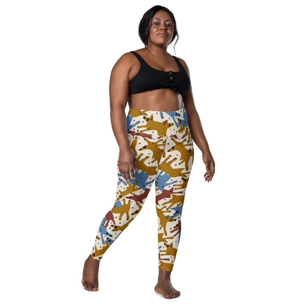 Fox Trot Field on Leggings with Pockets — Front
