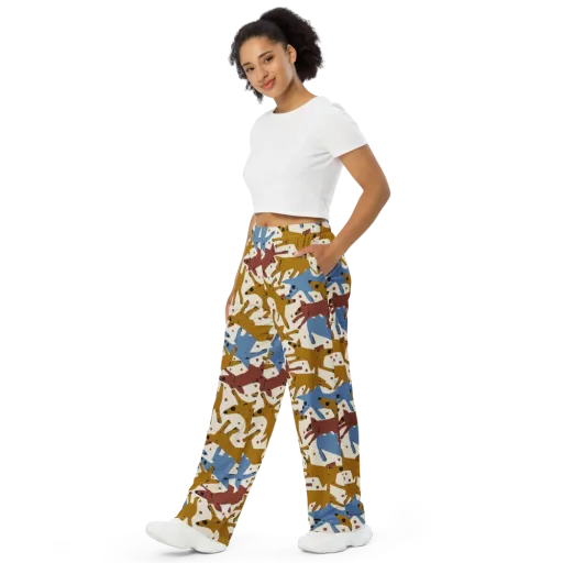 Fox Trot Field on a Wide-Leg Pants