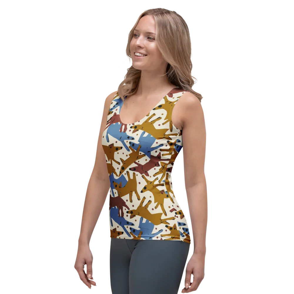 Fox Trot Field on Women's Tank Top — Left Front