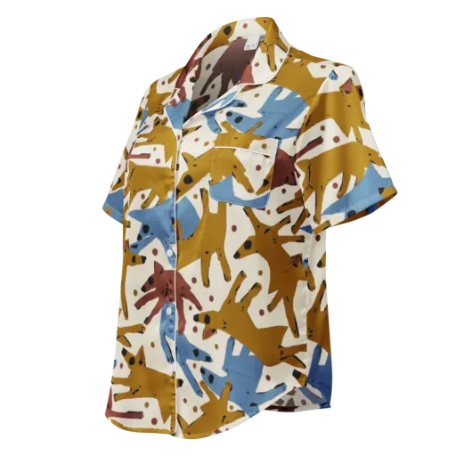 Fox Trot Field on a Women's Short Sleeve Pajama Top