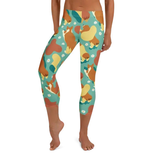 Daisy Dachshund on a Capri Leggings