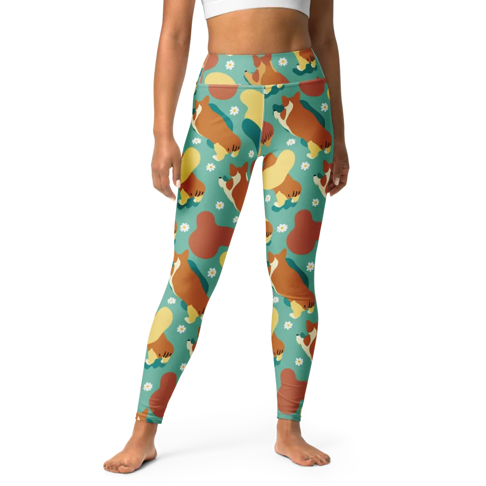 Daisy Dachshund on Yoga Leggings — Front