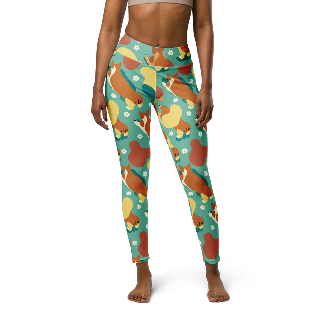 Daisy Dachshund on Yoga Leggings — Front