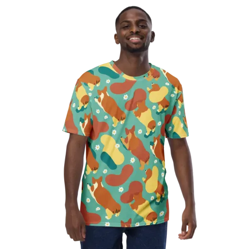 Daisy Dachshund on a Men's Crew Neck T-Shirt