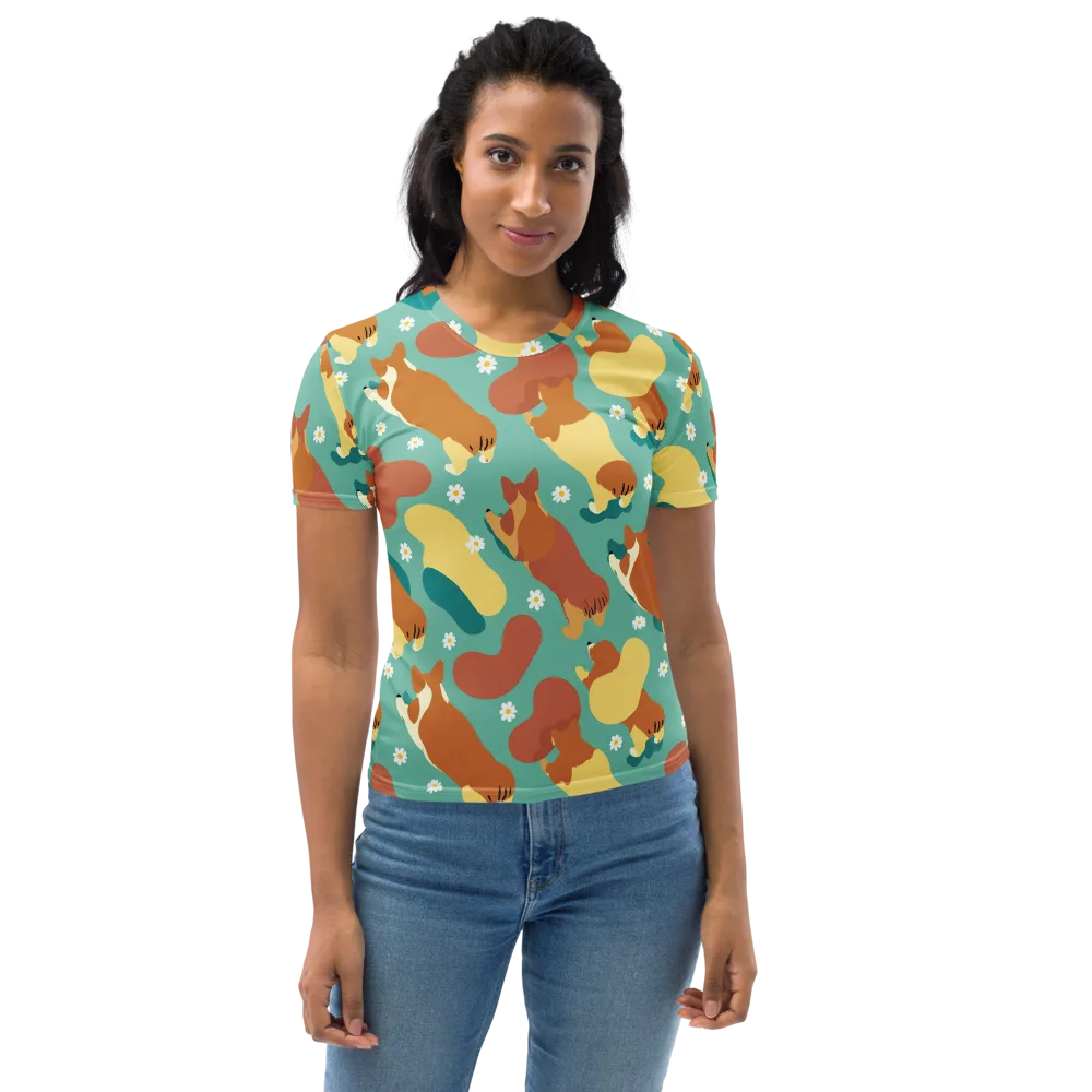 Daisy Dachshund on Women's Crew Neck T-Shirt — Front
