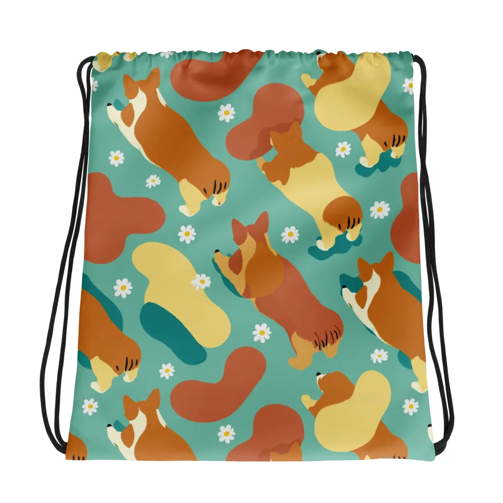 Daisy Dachshund on Drawstring Bag — Photo