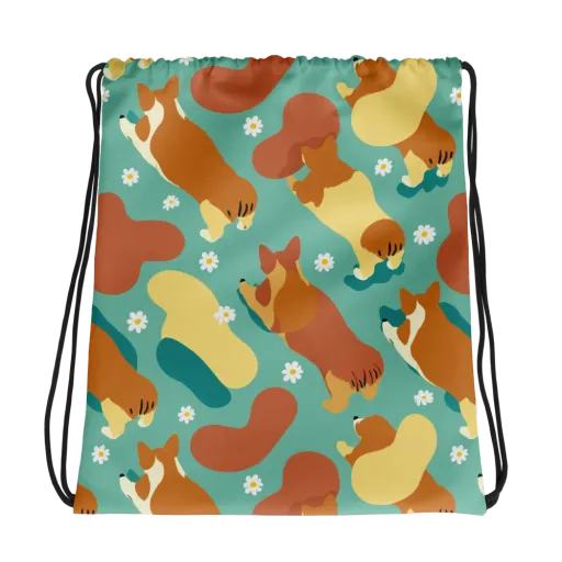 Daisy Dachshund on a Drawstring Bag