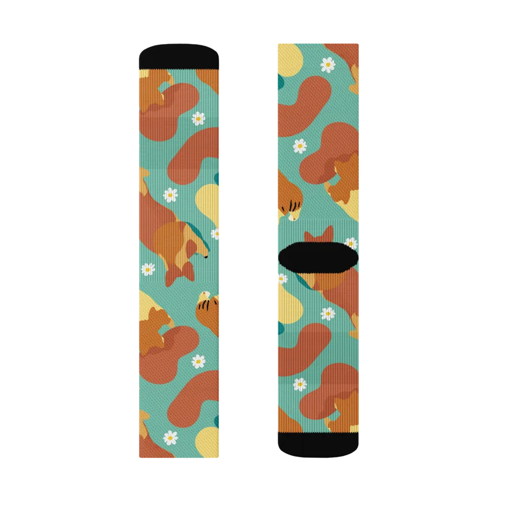 Daisy Dachshund on Socks — Left Sock