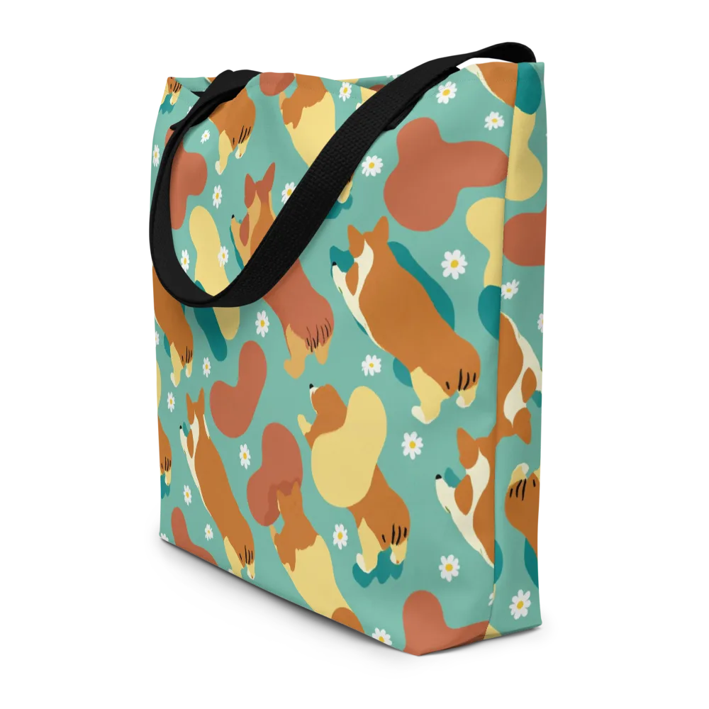 Daisy Dachshund on Large Tote Bag W/ Pocket — Front