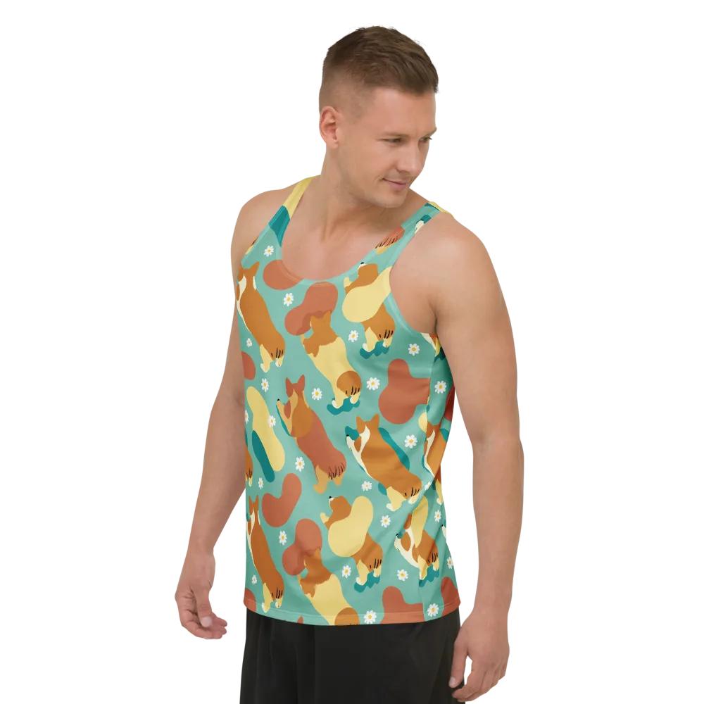 Daisy Dachshund on Men's Tank Top — Left Front