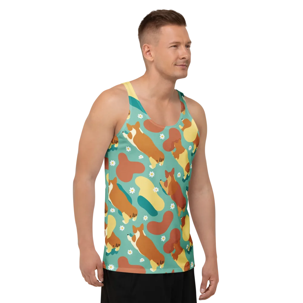 Daisy Dachshund on Men's Tank Top — Right Front