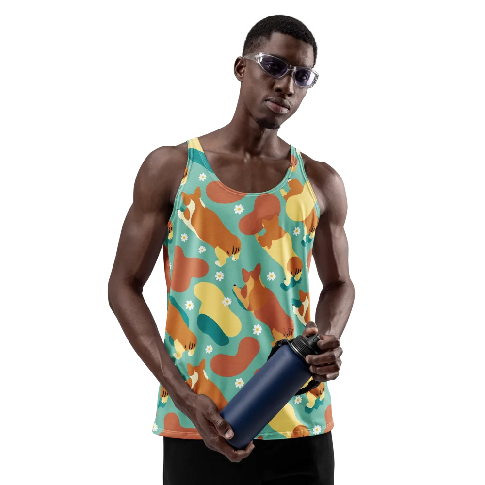 Daisy Dachshund on Men's Tank Top — Front