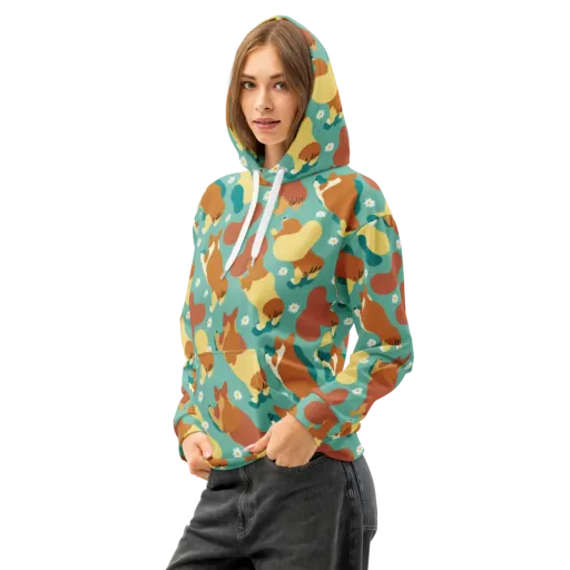 Daisy Dachshund on a Cotton Hoodie