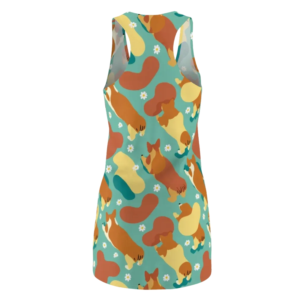 Daisy Dachshund on Racerback Dress — Back