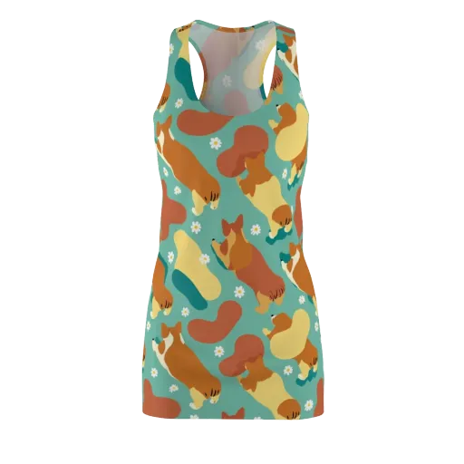 Daisy Dachshund on a Racerback Dress