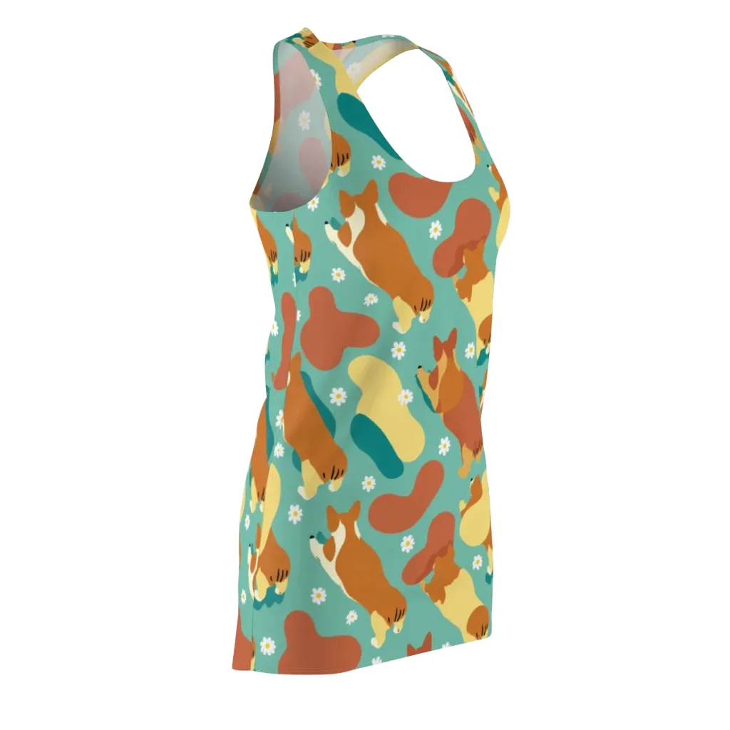 Daisy Dachshund on Racerback Dress — Front Side