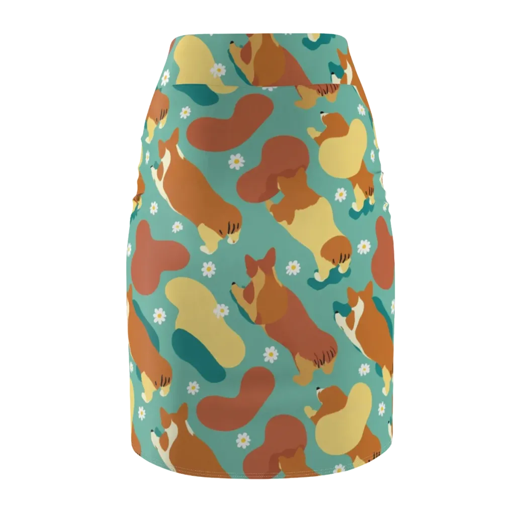 Daisy Dachshund on Pencil Skirt — Back