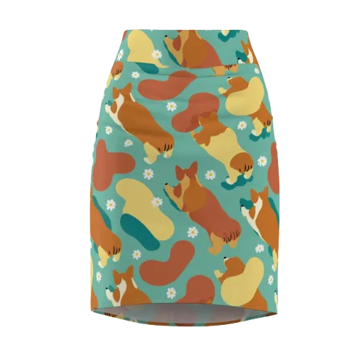 Daisy Dachshund on a Pencil Skirt